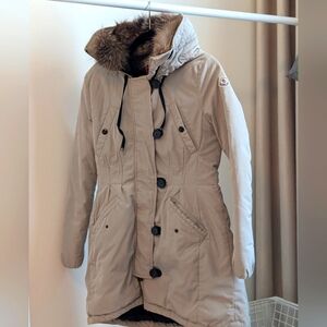 Moncler Women Aredhel Giibbotto Coat Parka Beige Size US 2
